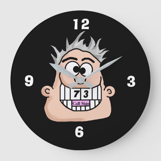 Big Grin Ham Radio Operator Wall Clock (Front)