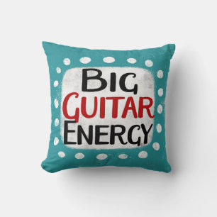 Big Guitar Energy Throw Pillow