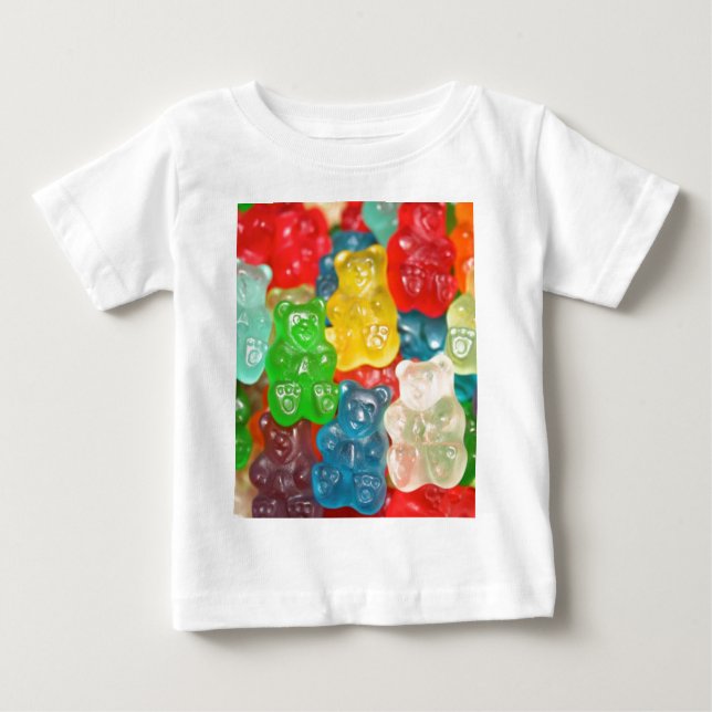Big gummy bears pattern for big & small,candy,fun baby T-Shirt (Front)