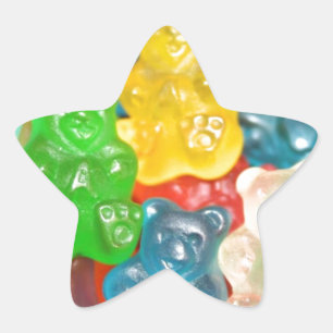 Big gummy bears pattern for big & small,candy,fun star sticker
