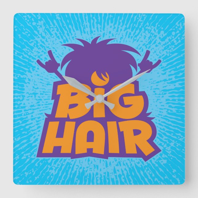 Big Hair Band Logo Square Wall Clock (Front)