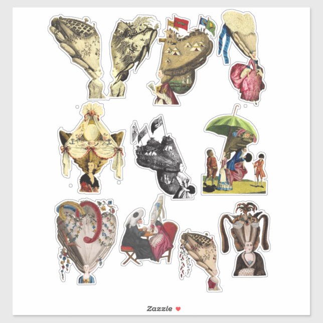 Big Hair Powder Wigs Edwardian Victorian Art (Sheet)