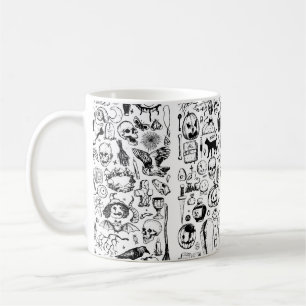 Big halloween doodles collection. Hand drawn vinta Coffee Mug
