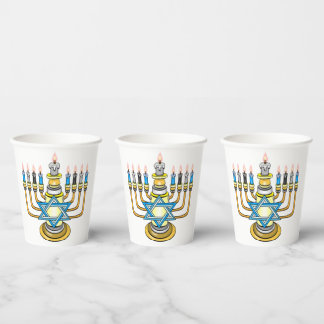 Big Happy Hanukkah Paper Cups