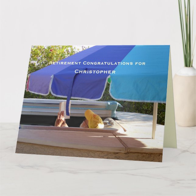 Big Happy Retirement Congratulations Hot Tub Name Card (Front)