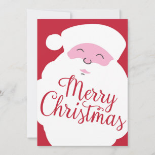 Big Happy Santa - Merry Christmas - Red Holiday Card