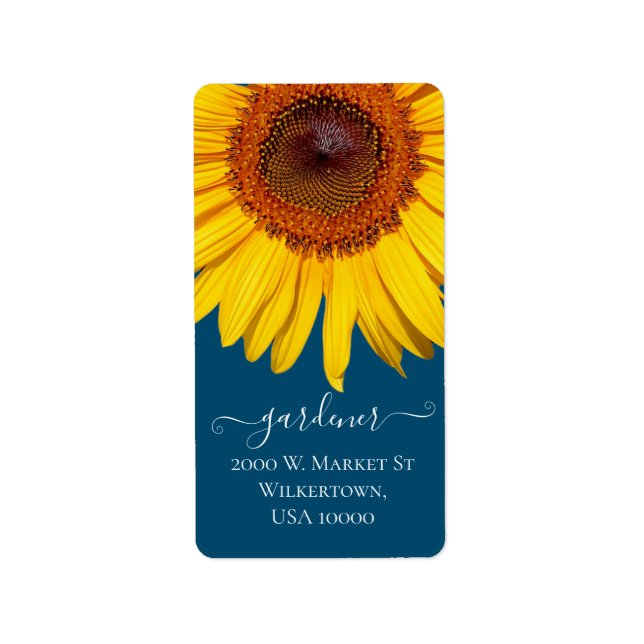 Big Happy Sunflower Return Address Label (Front)