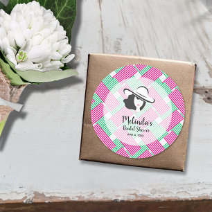 Big Hat Derby Bridal Shower Classic Round Sticker