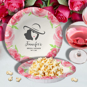 Big Hat Derby Bridal Shower Paper Plate