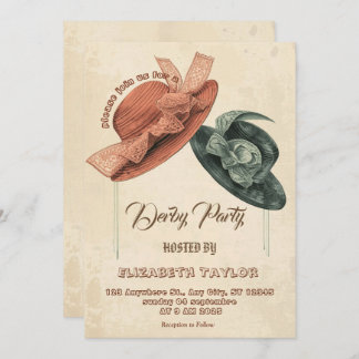 Big Hat Derby Party Invitation