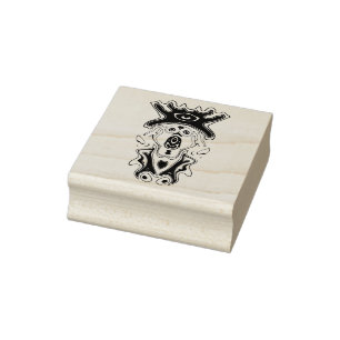 Big hat dog v1 rubber stamp