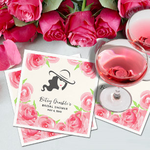 Big Hat Lady Roses Derby Bridal Shower Napkin