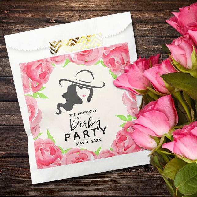 Big Hat Lady Roses Derby Favour Bag (Big Hat Lady Roses Derby Favor Bags)