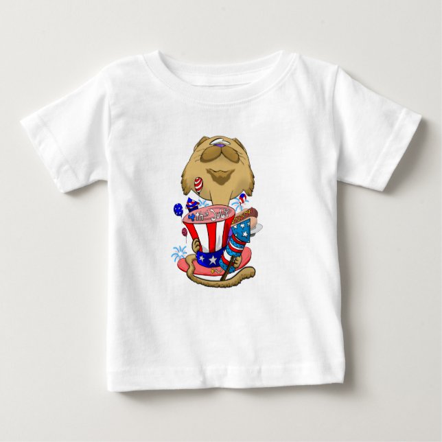 Big Head 4th of July Cat Baby T-Shirt (Front)