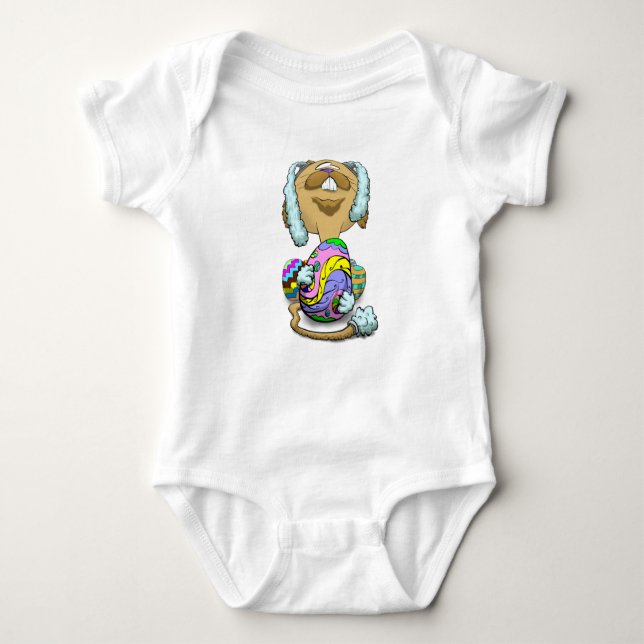 Big Head Easter Cat Baby Bodysuit (Front)