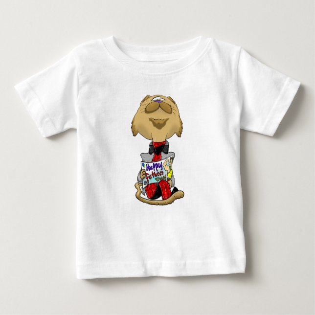 Big Head Father's Day Cat Baby T-Shirt (Front)