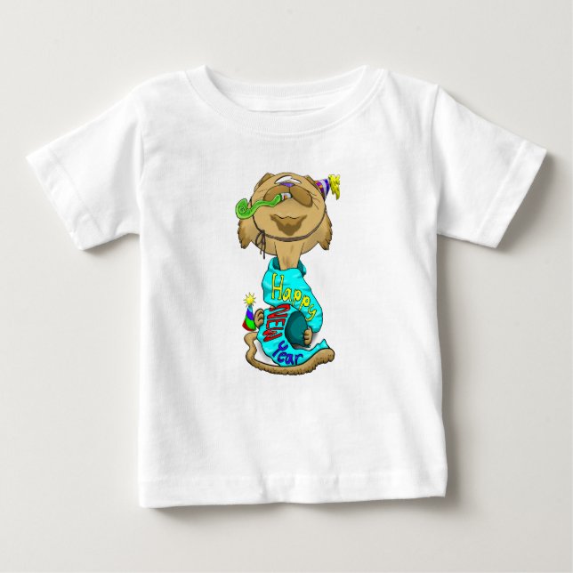Big Head New Year's Cat Baby T-Shirt (Front)