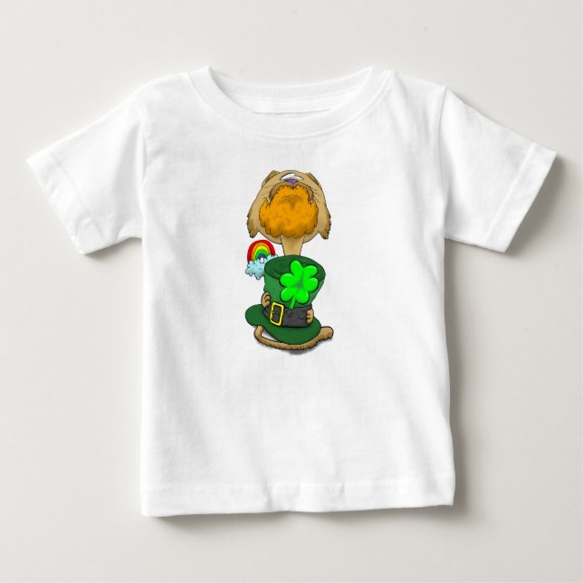 Big Head St. Patrick's Day Cat Baby T-Shirt (Front)