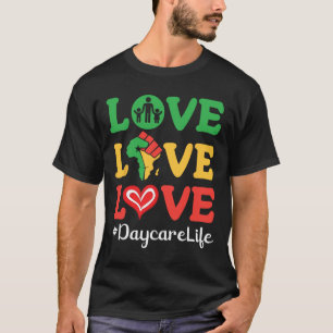 Big Heart Africa Map Raised Fist Love Love Love Da T-Shirt