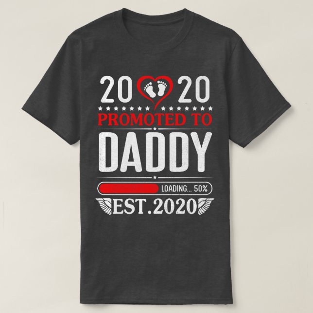 Big Heart And Baby Foot 2020 Promoted To Daddy Loa T-Shirt (Design Front)