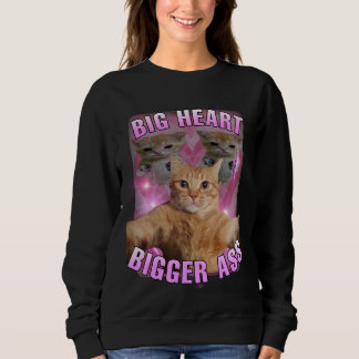 Big heart cat meme women sweatshirt