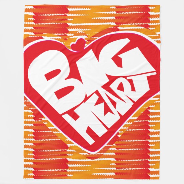 Big heart/Corazon Grande love by Masanser pixelat Fleece Blanket (Front)