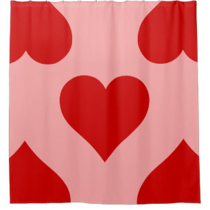 big heart love valentine romance minimalist retro shower curtain