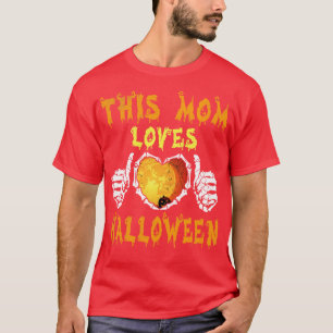 Big Heart Skeleton Bone Hands This Mum Loves Hallo T-Shirt