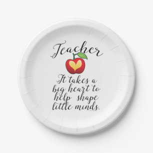 Big Heart To Help Shape Little Minds Teacher Paper Plate