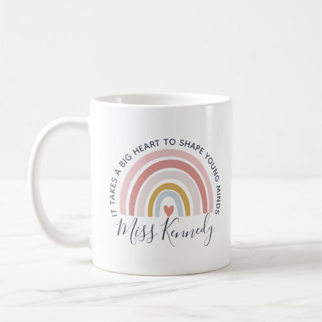 Big Heart to Shape Young Minds Teacher Coffee Mug (Left)
