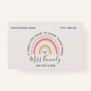 Big Heart to Shape Young Minds Teacher ID Badge