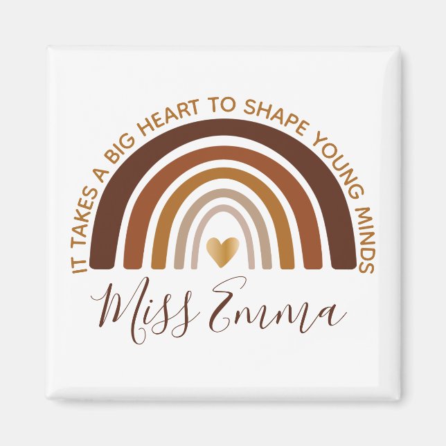 Big Heart to Shape Young Minds Teacher Magnet (Front)