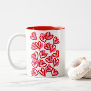 Big Heart Valentine's Day Two-Tone Coffee Mug