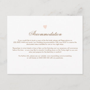 Big Heart Wedding Direction Card
