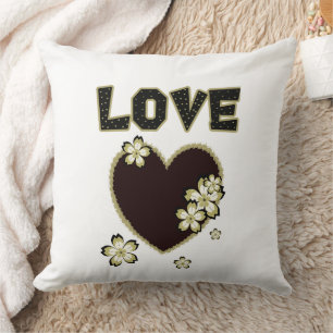 Big heart with flowers cushion