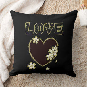 Big heart with flowers cushion