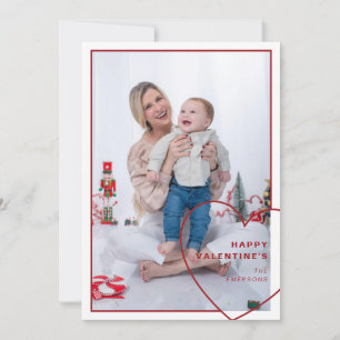 Big heart with modern design photocard holiday card