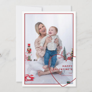 Big heart with modern design photocard holiday card