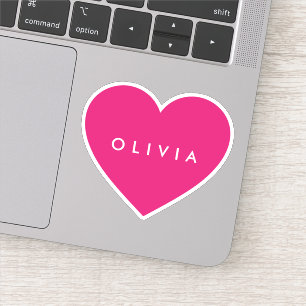 Big heart with name contour sticker