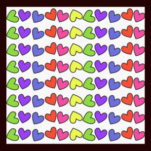 Big Hearts in Rainbow Colours Tissue Paper