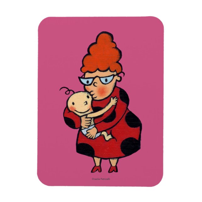Big Hello Hugs from Auntie in Red Magnet (Vertical)