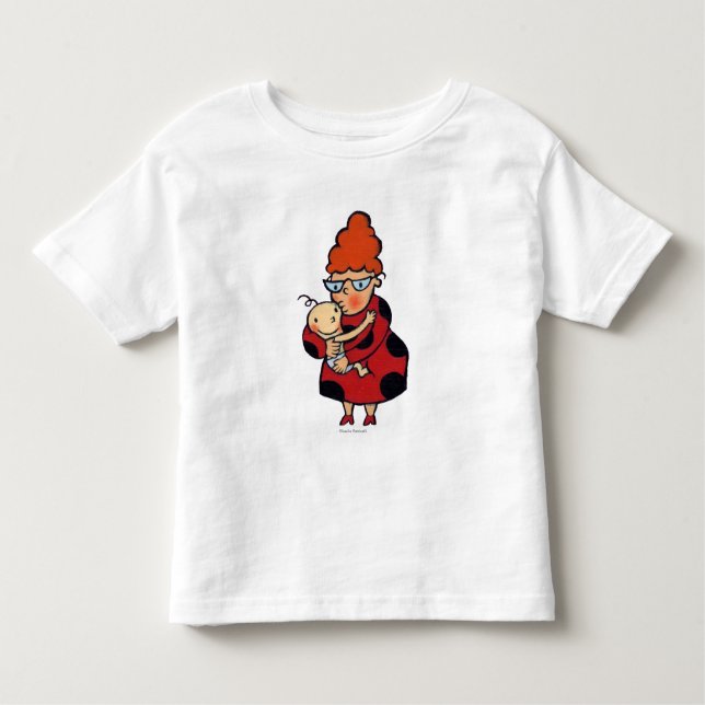 Big Hello Hugs from Auntie in Red Toddler T-Shirt (Front)