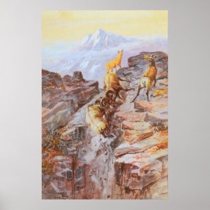 Big Horn Sheep by Charles M Russell Poster