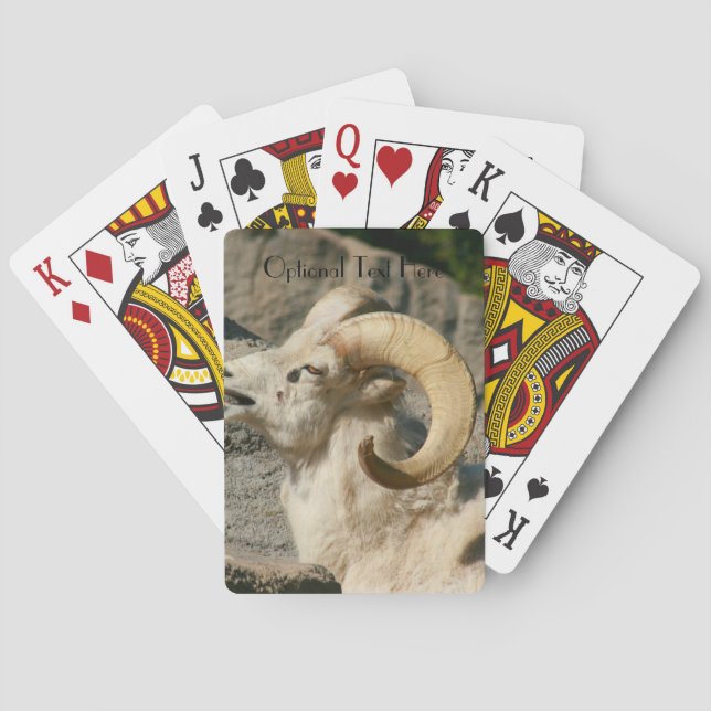 Big Horn Sheep Laughing Playing Cards (Back)