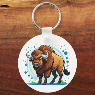 big horned bison key ring