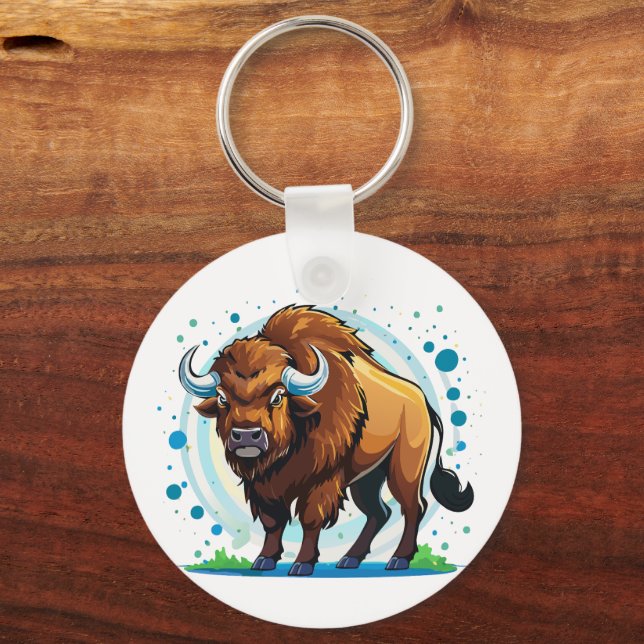 big horned bison key ring (Front)