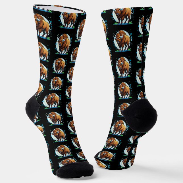 big horned bison socks (Angled)