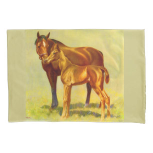 big horse little horse print pillowcase