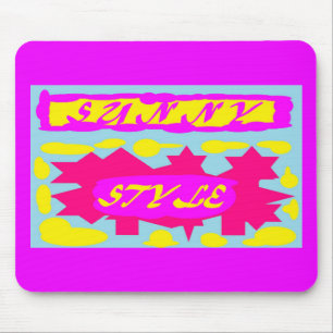 Big hot colours pink sky blue lemon  mouse pad