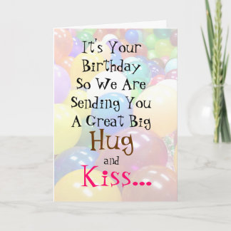 Big Hug and Kiss Silly Birthday Card